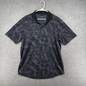 Travis Mathew Golf Polo Shirt Men Size Large Black Camouflage Short Sleeve